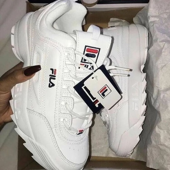 white chunky filas